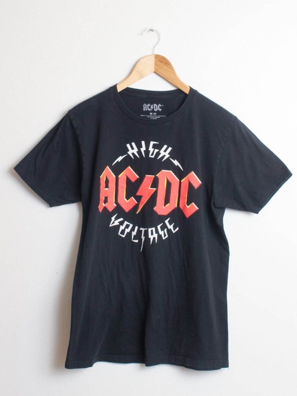 ACDC Shirt Women Medium Black High Voltage Band Tee